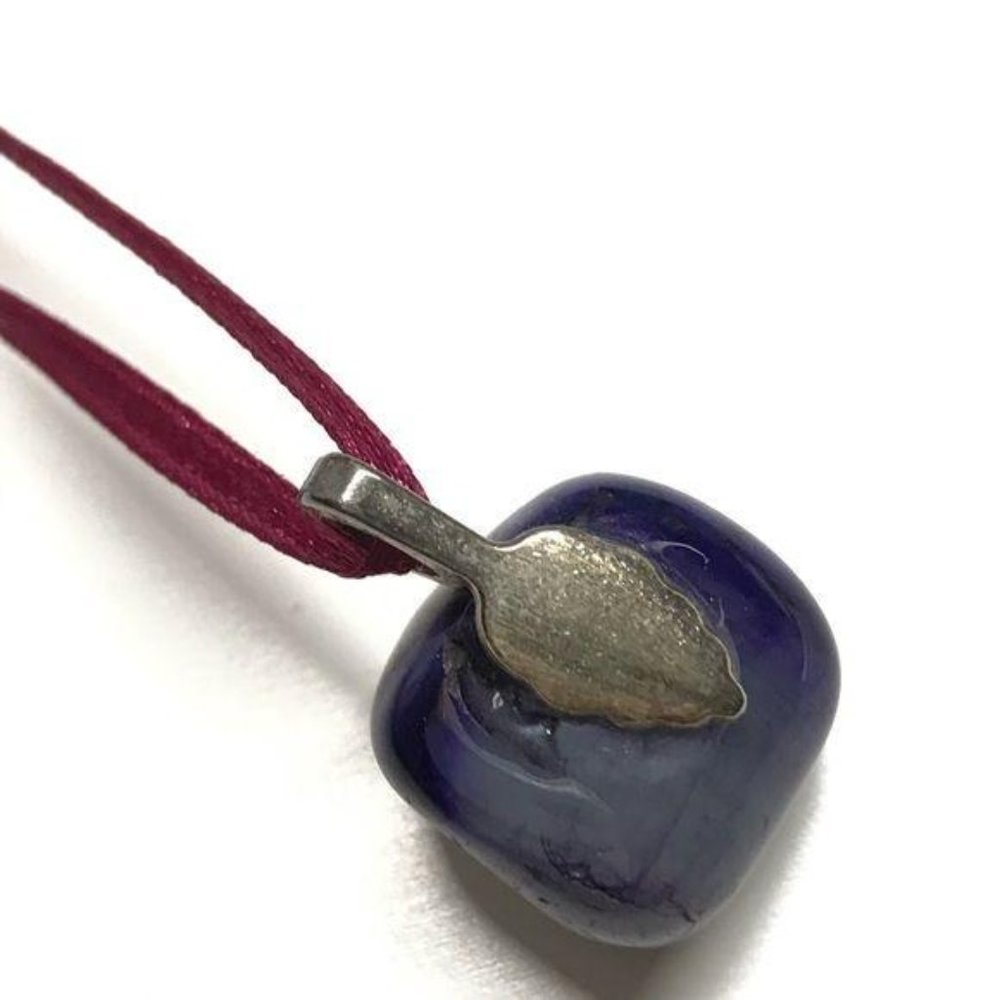 Handmade gemstone pendant necklace purple 7 chakra - Picture 3 of 6